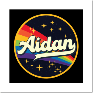 Aidan // Rainbow In Space Vintage Style Posters and Art